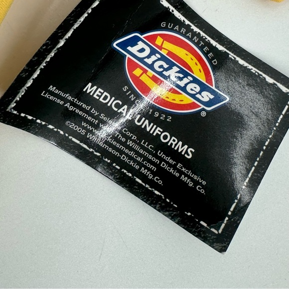 3/$15 DICKIES Scrub Top Adult SM Yellow Vneck Short Slv Uniform Workwear-stains - Picture 5 of 12